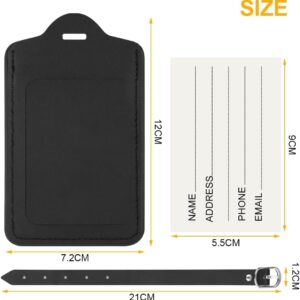 flintronic Travel Luggage Tags, 2PCS Baggage Labels, Suitcase ID Tags, Handbag Tag Labels, Luggage Suitcases Tags for Preventing Loss of Bags and Suitcases, Black