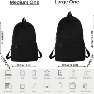 YXQSED School Backpack Womens, Causal Travel School Bags for Teenage Girls Lightweight Rucksack Water Resistant Bookbag for College Womens Mens Black