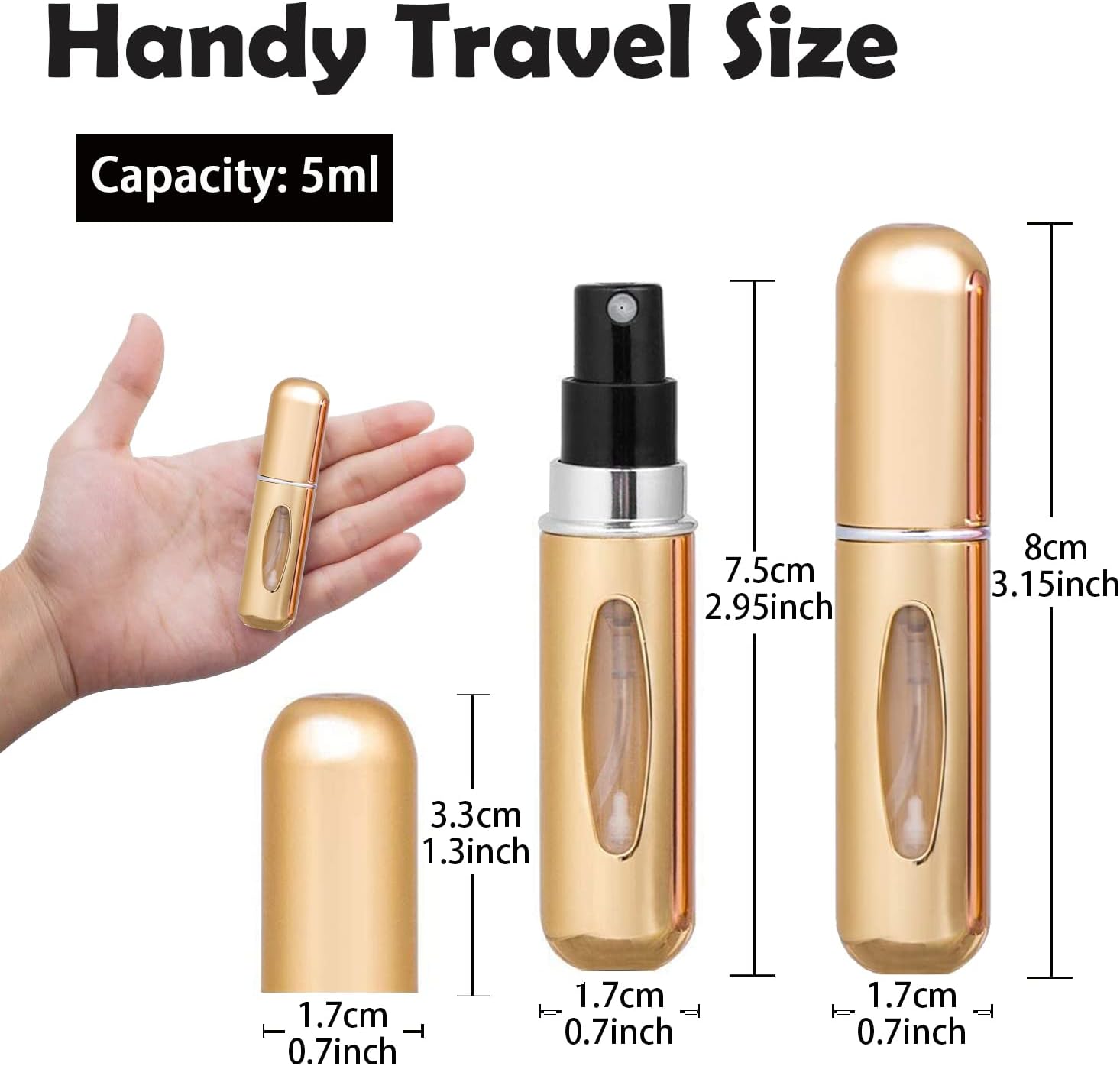 4PCS 5ml Perfume Atomiser Refillable Bottles Portable Mini Spray Travel Bottle Easy to Refill Empty Atomizer Bottle for Purse Handbag Pocket Luggage,Bright Color - Image 2