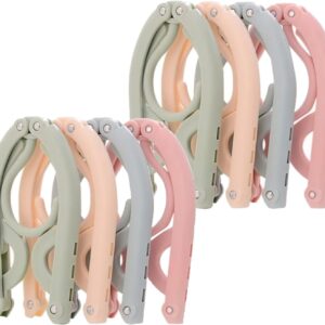 8pcs Folding Clothes Hangers, 4 Colors Travel Hangers Foldable Portable Plastic Clothes Coats Hangers Home Hotel Camping Holiday Travel Accessories Cruise Essentials (Green/Blue/Pink/Beige)