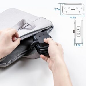 NTONPOWER Travel Extension Lead, Cruise Essentials Extension Lead with USB Slots, 1.2M Extension Cord with 2 Way Outlets 3 USB(1 Type C) for Cruise Travel Essential Hotel Home Office Camping