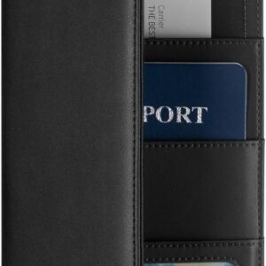 VULKIT Passport Holder Travel Wallet, Leather Passport Holder Cover RFID Blocking Travel Document Organiser for Women Men