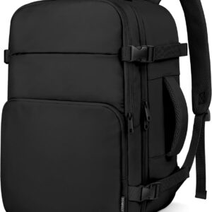 ZOMFELT for New Ryanair 40x30x20 Cabin Bag, 24L Travel Backpack Cabin Size Hand Luggage Bag, Water Resistant Wizzair Underseat Carry on Backpack, Flight Rucksack for Ryan Air, Easyjet, Black