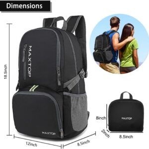 MAXTOP 30L Backpack Ultra Lightweight Packable Foldable Rucksack Water Resistent For Men Women Outdoor Camping Hiking Travel Daypack Handy Durable Gifts For Men Women