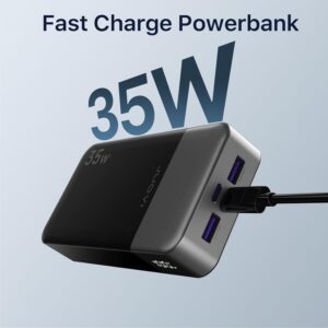 Portable Power Bank 20000mAh, JUOVI 35W Portable Charger, Battery Pack Fast Charging, PD3.0 QC4.0 External Phone Battery Pack with LED Display for iPhone 16 15, Galaxy, Tablet, Switch, etc