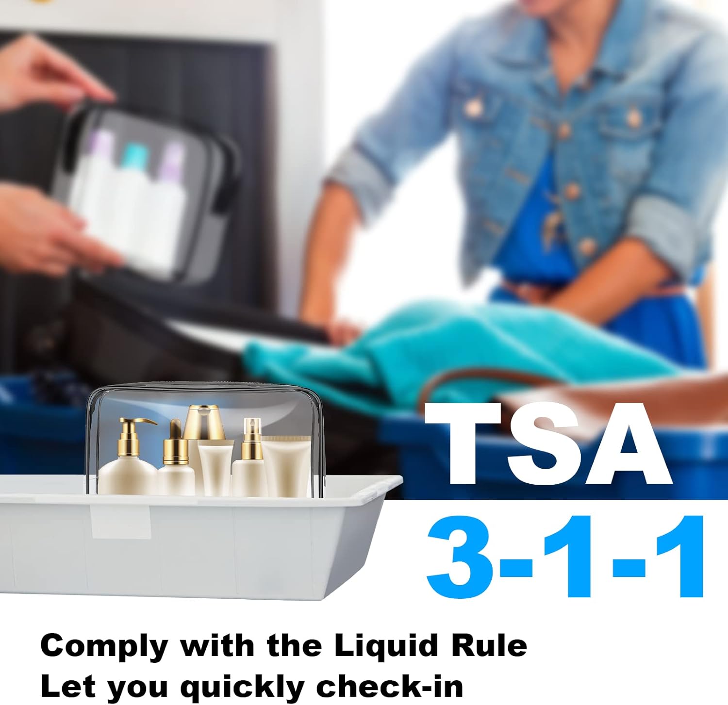 4-Pack Clear Wash & Makeup Bags TSA Approved Makeup Bags, PVC Waterproof Travel Wash Bags for Family, Men, Women (Largea, Medium, Small, Minimum) - Image 4