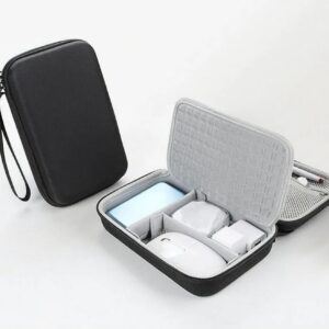 Hard Electronics Travel Organizer Case for MacBook Chargers & Storage Flash Hard Drives – Waterproof Shockproof 2-Layer Design Holds Power Bank Mouse and Cables (Black)