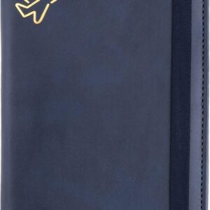 WALNEW Passport Holder, PU Leather Travel Passport Cover Wallet, RFID Passport Case with Card Holder, Travel Essentials for Women Men (Navy Blue)