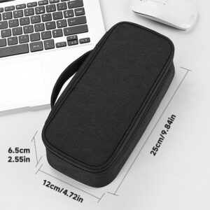 Teskyer Travel Tech Pouch, Protable Cable Organiser Bag, Electronics Accessories Travel Organizer Case for Cable Charger Earphone Power Bank Hard Drive – Black