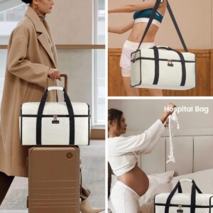 LOVEVOOK Travel Bags for Women, Large Opening Hospital Weekend Overnight Maternity Duffel Gym Bag, Carry On Holdall Cabin Hand Luggage Flight Womens Bag with Shoe Pocket