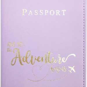 ALLY-MAGIC Passport Holder Cover, PU Leather Passport Cover Case Organiser with Wallet for Credit Card, Money, Business Cards, Passports, Boarding Passes for Women MenY7CSHZJ (Purple)