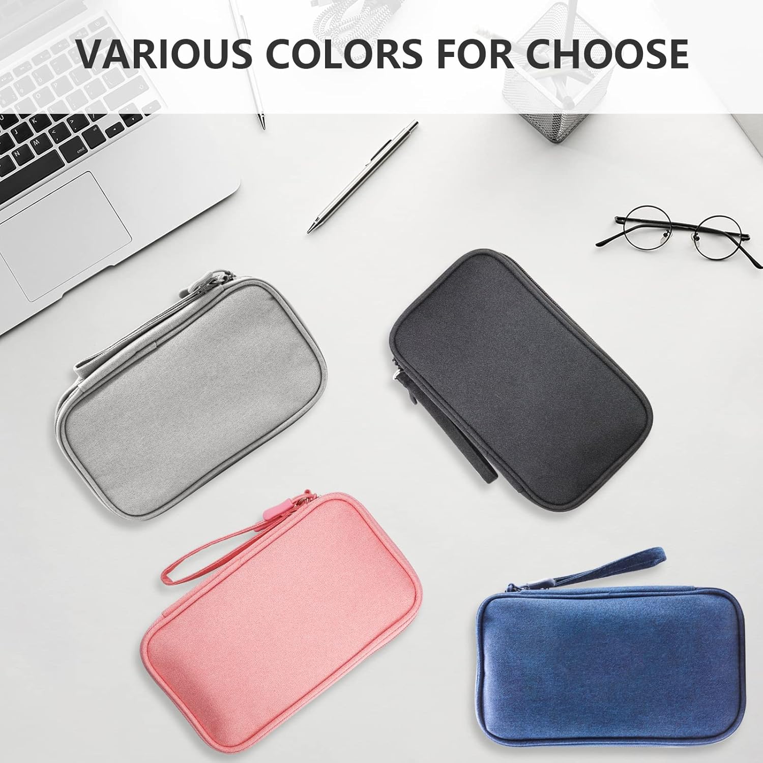 Teskyer Electronics Accessories Organiser Bag, Waterproof Cable Organiser Bag, Travel Gadget Bag, Holiday Essentials for Men Women, 8.5 x 5 Inch, Black - Image 7