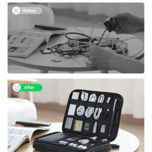 UGREEN Travel Accessories, Portable Bag Electronics Organiser Large Capacity Tech Pouch Compatible with Small Gadget USB Charging Cable Charger Adapter Power Bank Hard Drive SD Card(M)