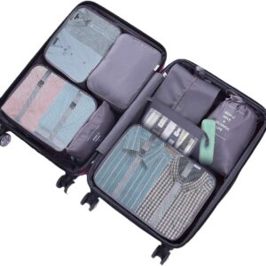 Packing Cubes for Suitcase,Geediar 9 PCS Travel Luggage Packing Organizers Waterproof Travel Essentials Bag Clothes Shoes Cosmetics Toiletries Storage Bags(a-Grey)