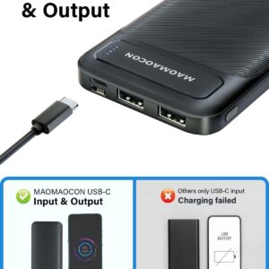 MAOMAOCON 2 Pack Power Bank 10600mAh powerbank Fast Charging PD20W USB C PowerBank Portable Charger Output and Input for Smartphones, Tablets and more
