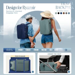 Xkdoai for Ryanair Cabin Bags 40x30x20, Travel Backpack with TSA Approved Clear Bag, Travel Bag 40x20x25 Underseat Carry-ons Hand Luggage Bag for Travelling Casual Daypack for Ryanair Plane