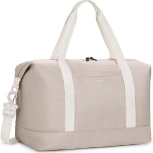 ECOHUB Ryanair Cabin Bags 40x30x20, 24L Underseat Hand Luggage Bag, Foldable Carry On Bag with Removable Wet Pocket, Water-Resistant Overnight Hospital Weekend Bag for Women, Beige (Patent Pending)