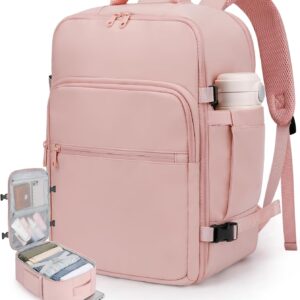 ETRONIK for New Ryanair 40x30x20 Cabin Bag Underseat, Travel Backpack Womens with TSA Approved, Hand Luggage Carry on Bag with 15 inch Laptop, Rucksack for Travelling Flight Work Overnight, Pink