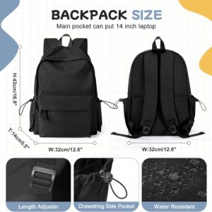 HYC00 School Backpack Womens, Causal Travel School Bags 14 Inch Laptop Rucksack Bag for Women Teenage Girls Boys Lightweight College Rucksack Water Resistant Students Bookbag Work Daypack