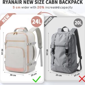 ETRONIK Ryanair Cabin Bags 40x30x20, 24L Underseat Travel Backpack Cabin Size Hand Luggage Bag with Side Pocket, 15 Inch Laptop Backpack, Waterproof Carry On Bag for Wizz Air, Easyjet, Grey