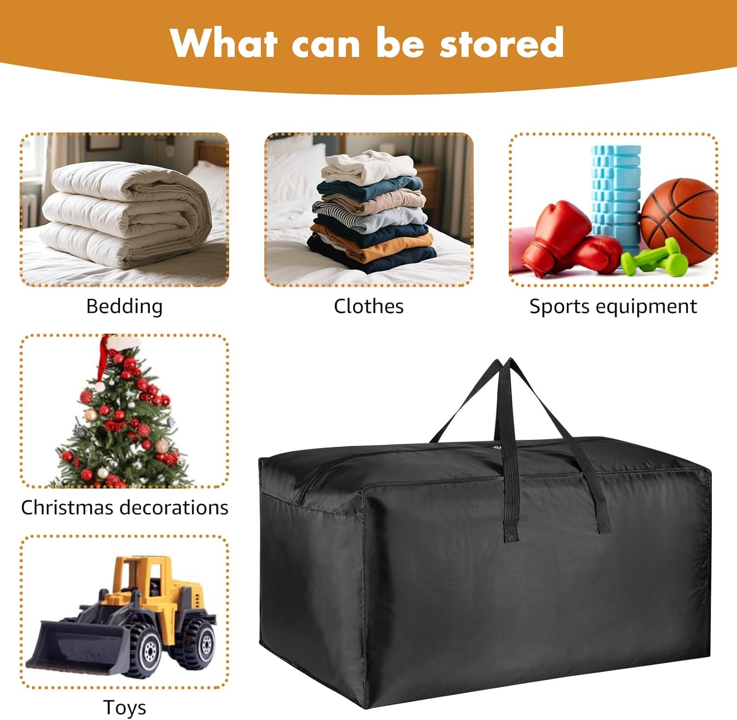 4 Pack Large Heavy Duty Travel Bag, Foldable Gym Bag, Sports Bag, Strong 600D Oxford Duffle Bags, Lightweight Waterproof Tote Bag, Weekend Holdall Bag, 128L (128L) - Image 5