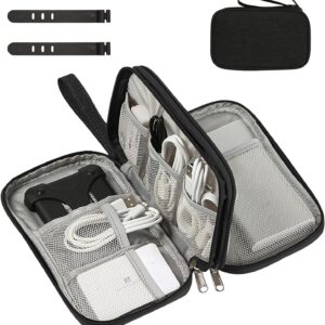 Portable Cable Organiser Bag Travel Organiser Double-Layer Cable Organiser Bag All-in-One Electronics Case for Tech Accessories, Charger, Power Bank,Earphone,Stylish Travel Gear for Men & Women
