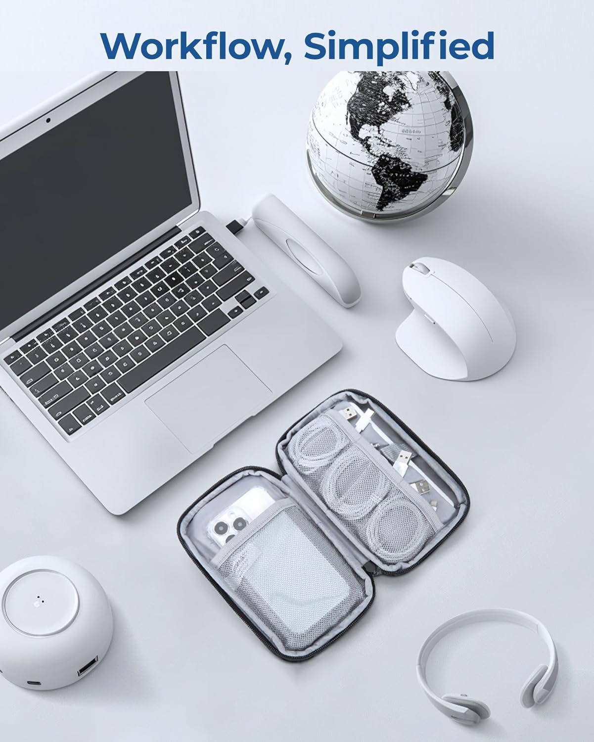 bagsmart Electronics Organizer Travel Case, Cable Organiser Pouch, Travel Essentials, Tech Organiser, Travel Accessories Bag for Charging Cable, Flash Drive, Power Bank, USB, Black - Image 3