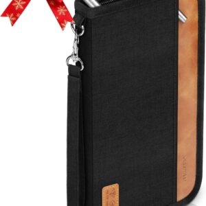 Travel Wallet, Family Passport Holder, RFID Blocking Travel Accessories Document Organiser for Tickets, Cards, Cash, Pen, Key, Waterproof Cover Holiday Essentials Case for Man & Woman