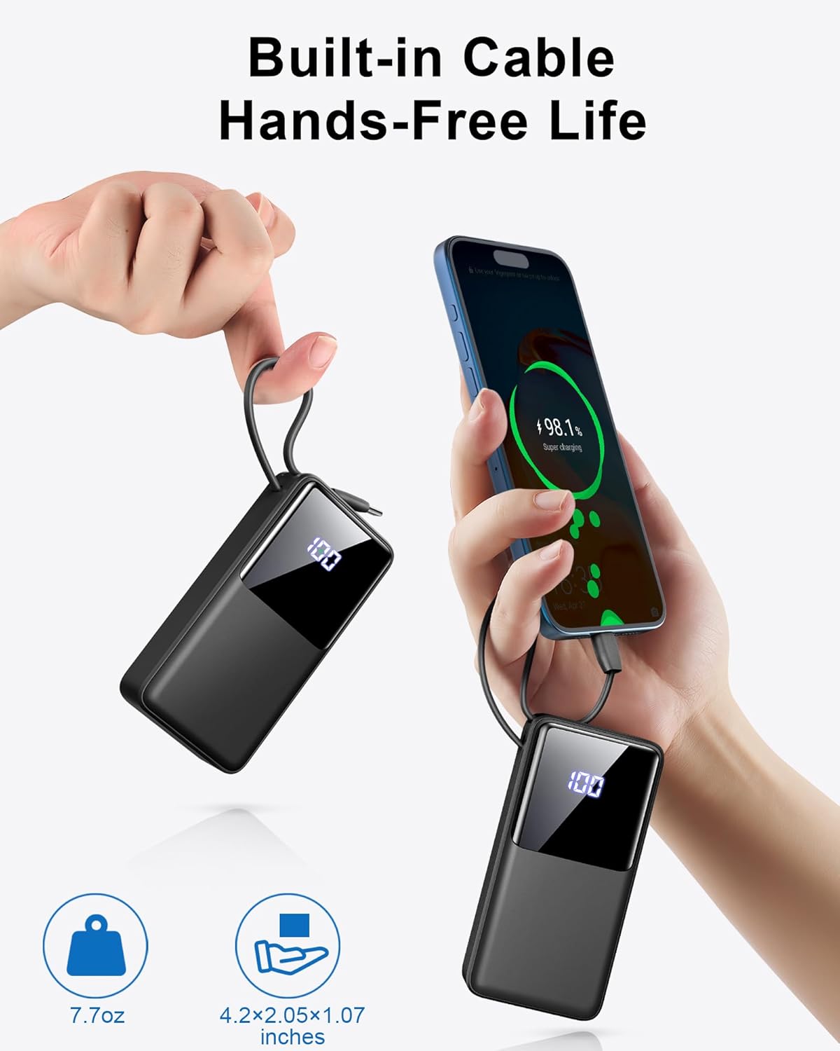 Power Bank High-Speed Charging 10000mAh, Portable Charger Dual Current Mode Phone Battery Pack with USB-C Input & Output, PowerBank Triple 3A for iPhone 16 15 14 Pro Max iPad Samsung Xiaomi Android - Image 2