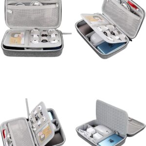 Hard Electronics Travel Organizer Case for MacBook Chargers & Storage Flash Hard Drives – Waterproof Shockproof 2-Layer Design Holds Power Bank Mouse and Cables (Black)