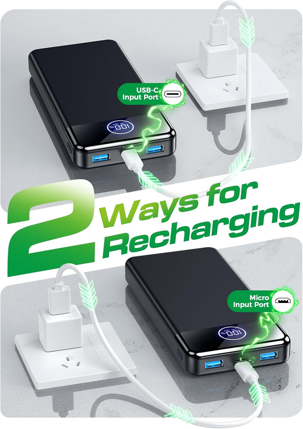 Power Bank Fast Charging 26800mAh,Portable Charger 22.5W Phone Battery Pack Attached USB-C/iOS/Micro-USB Cable, Powerbank for iPhone 17 16 15 14 13 Samsung, for Travel Camping Essentials - Image 6