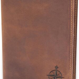 WANDERINGS Leather Travel Wallet with Passport Holder – 11×14 cm – Genuine Leather Case with RFID Blocking for Men and Women – Folding Wallet for Passports