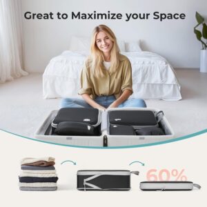 Samfolk Compression Packing Cubes Extensible Organizer Bags For Travel Suitcase Organization