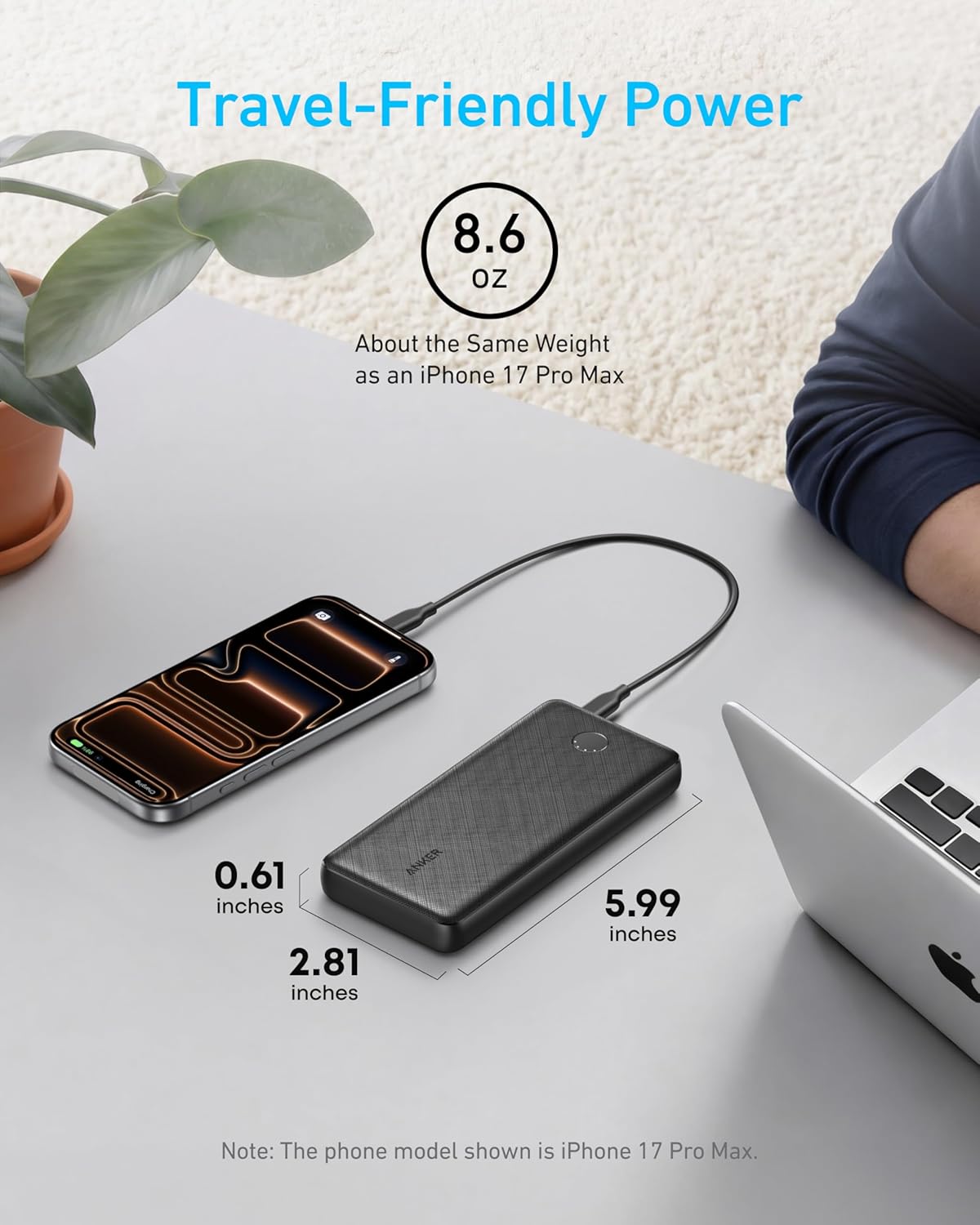 Anker Power Bank, Compact Portable Charger (PowerCore 10K) 10,000mAh Battery Pack with PowerIQ Charging Technology and USB-C for iPhone 17, iPad, Samsung Galaxy, Pixel, and More - Image 8