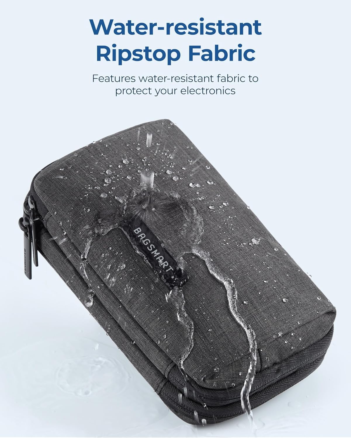 bagsmart Electronics Organizer Travel Case, Cable Organiser Pouch, Travel Essentials, Tech Organiser, Travel Accessories Bag for Charging Cable, Flash Drive, Power Bank, USB, Black - Image 6