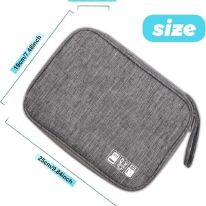 GOEDEKE Travel Cable Organiser – Electronics Accessories Organizer, Gadget Bag for Power Bank, Memory Card, Charger, Hard Disk (Grey)