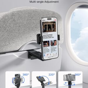 JSAUX Airplane Travel Essentials, Airplane Phone Holder, Travel Accessories for Flying,360 Degree Rotation Phone Holder, Hands-free for Plane Flying