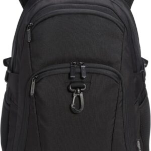 Amazon Basics Laptop Backpack, Bag for Women or Men, Fits up to 15.6-inch Laptop, Black, for School, Business or Travel