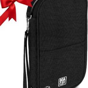 BOACAY Family Passport Holder, RFID Travel Wallet for Women & Men, Document Organiser, Holiday Essentials & Waterproof Cover for Tickets, Money, Cards