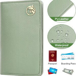 Lychii Leather Passport Wallet for Women and Men, PU Travel Protector Wallet Pouch Protective Case for Passport, Boarding Pass and ID Card