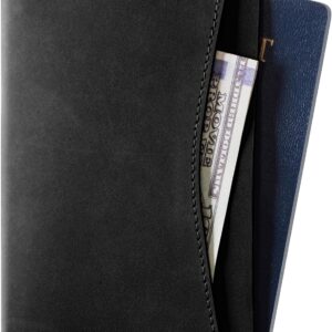 VULKIT Passport Cover Ultra Slim Design Leather Travel Wallet with Back 2 Card Slots, RFID Blocking Passport Sleeve Travel Essential