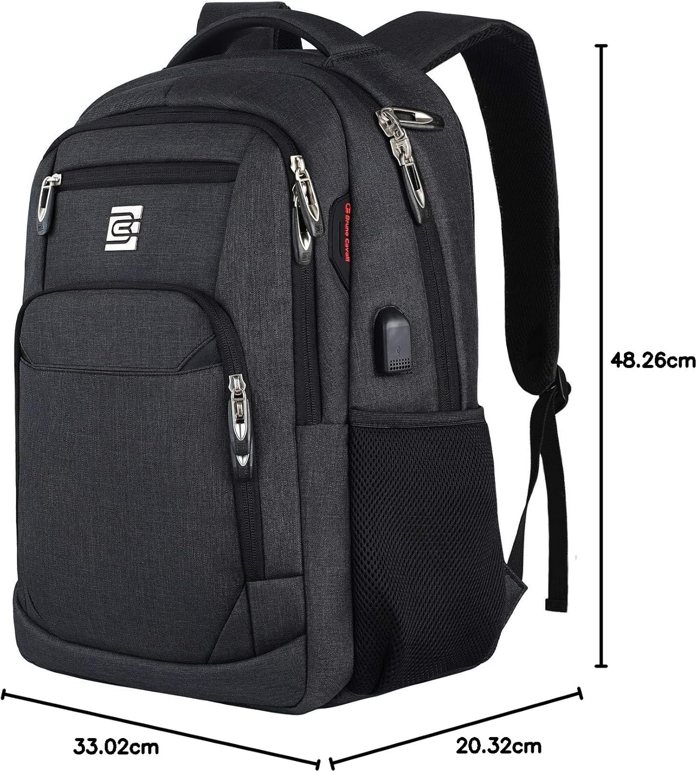 KASIBON Laptop Backpack with USB Charging&Headphone Port,Anti-Theft Business Laptop Backpack with Breathable Padded Shoulder Strap, Water Resistant Computer Rucksack - Image 8