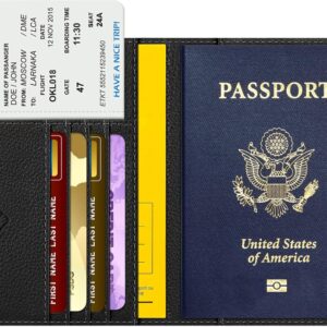 FINTIE Passport Holder Travel Wallet RFID Blocking PU Leather Card Case Cover