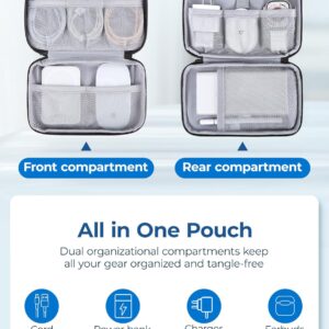 bagsmart Electronics Organizer Travel Case, Cable Organiser Pouch, Travel Essentials, Tech Organiser, Travel Accessories Bag for Charging Cable, Flash Drive, Power Bank, USB, Black