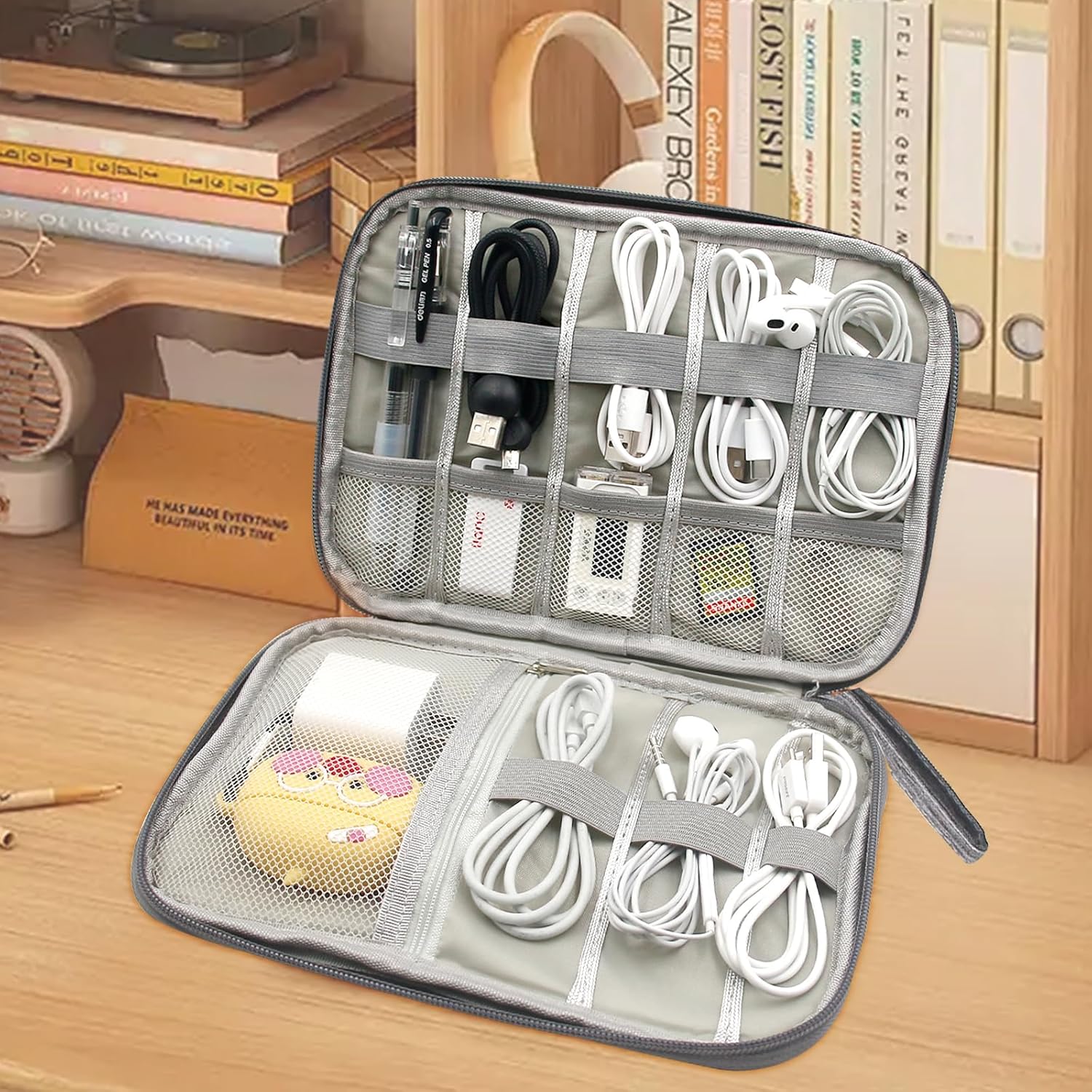 GOEDEKE Travel Cable Organiser - Electronics Accessories Organizer, Gadget Bag for Power Bank, Memory Card, Charger, Hard Disk (Grey) - Image 7
