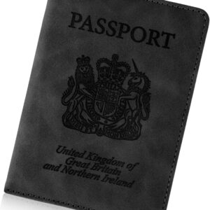 Cinocratic Passport Holder for Travel Accessories,RFID Blocking PU Leather Passport Cover Wallet Card Case for Men and Women (Black)