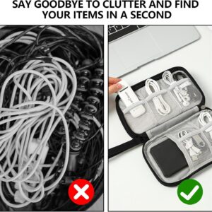 Portable Cable Organiser Bag Travel Organiser Double-Layer Cable Organiser Bag All-in-One Electronics Case for Tech Accessories, Charger, Power Bank,Earphone,Stylish Travel Gear for Men & Women