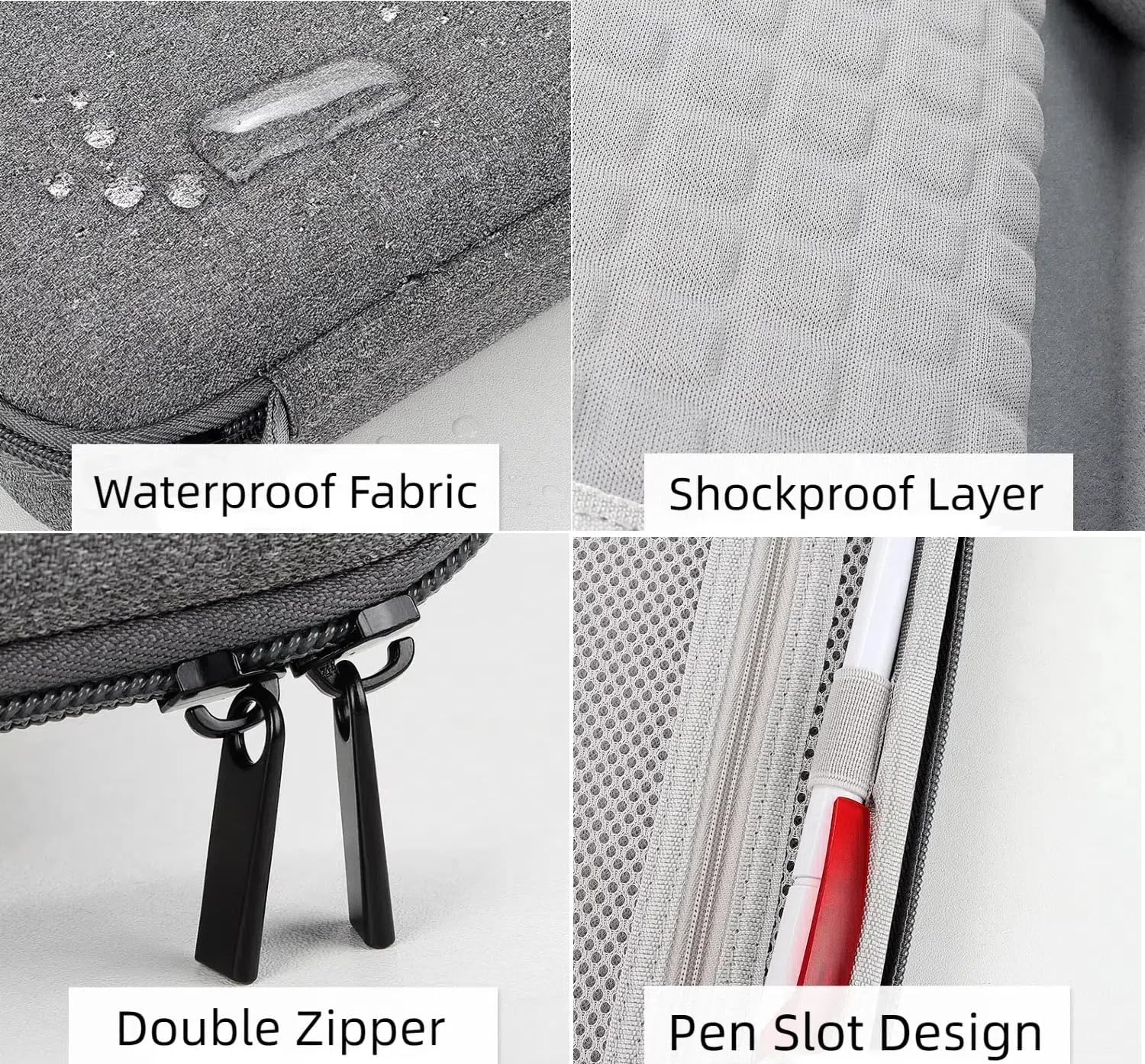 Hard Electronics Travel Organizer Case for MacBook Chargers & Storage Flash Hard Drives - Waterproof Shockproof 2-Layer Design Holds Power Bank Mouse and Cables (Black) - Image 4