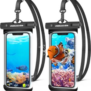 UNBREAKcable Waterproof Phone Case, 2-Pack IPX8 Universal Waterproof Phone Pouch Dry Bag for iPhone 17 16 15 14 13 12 11 Pro Max XR SE 2022 Samsung S25 S24 S23 S22 Ultra Huawei P70 Mate 70 up to 7″