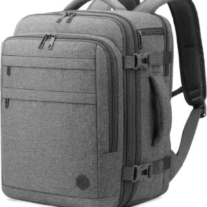 Ryanair EasyJet Eurowings Wizz Air Cabin Bag Expandable 40x30x20 to 40x30x25, 24L to 30L, Underseat Hand Luggage For Travel Fits 15.6 Inch Laptop grey